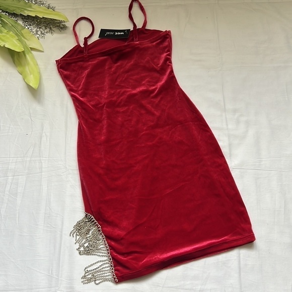 ⭐️nwt Wet Seal Fringe Velour Mini Dress⭐️ - Picture 6 of 9